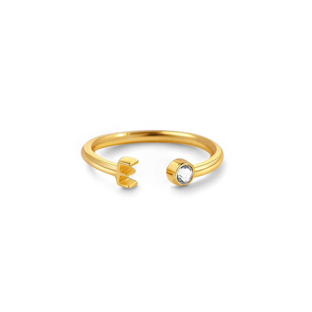 Zierlicher Geburtsstein-Initialenring