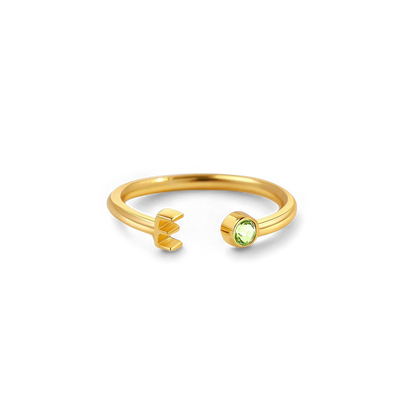 Zierlicher Geburtsstein-Initialenring