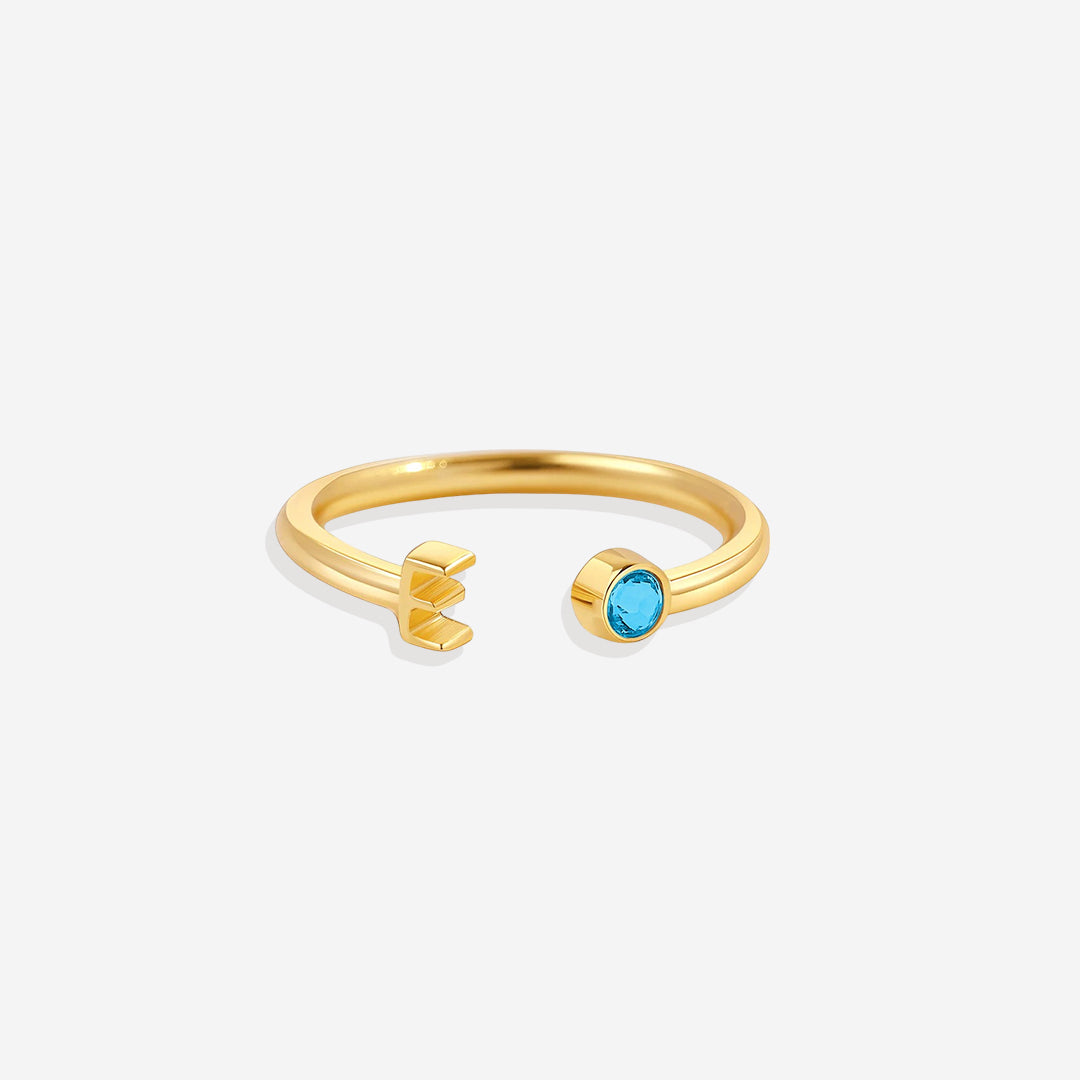 Zierlicher Geburtsstein-Initialenring