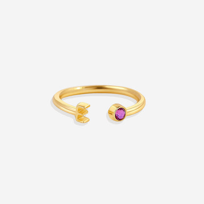 Zierlicher Geburtsstein-Initialenring