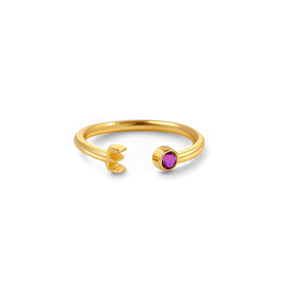 Zierlicher Geburtsstein-Initialenring