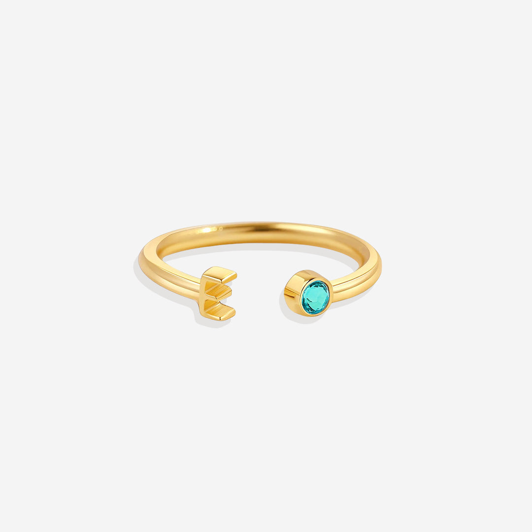 Zierlicher Geburtsstein-Initialenring