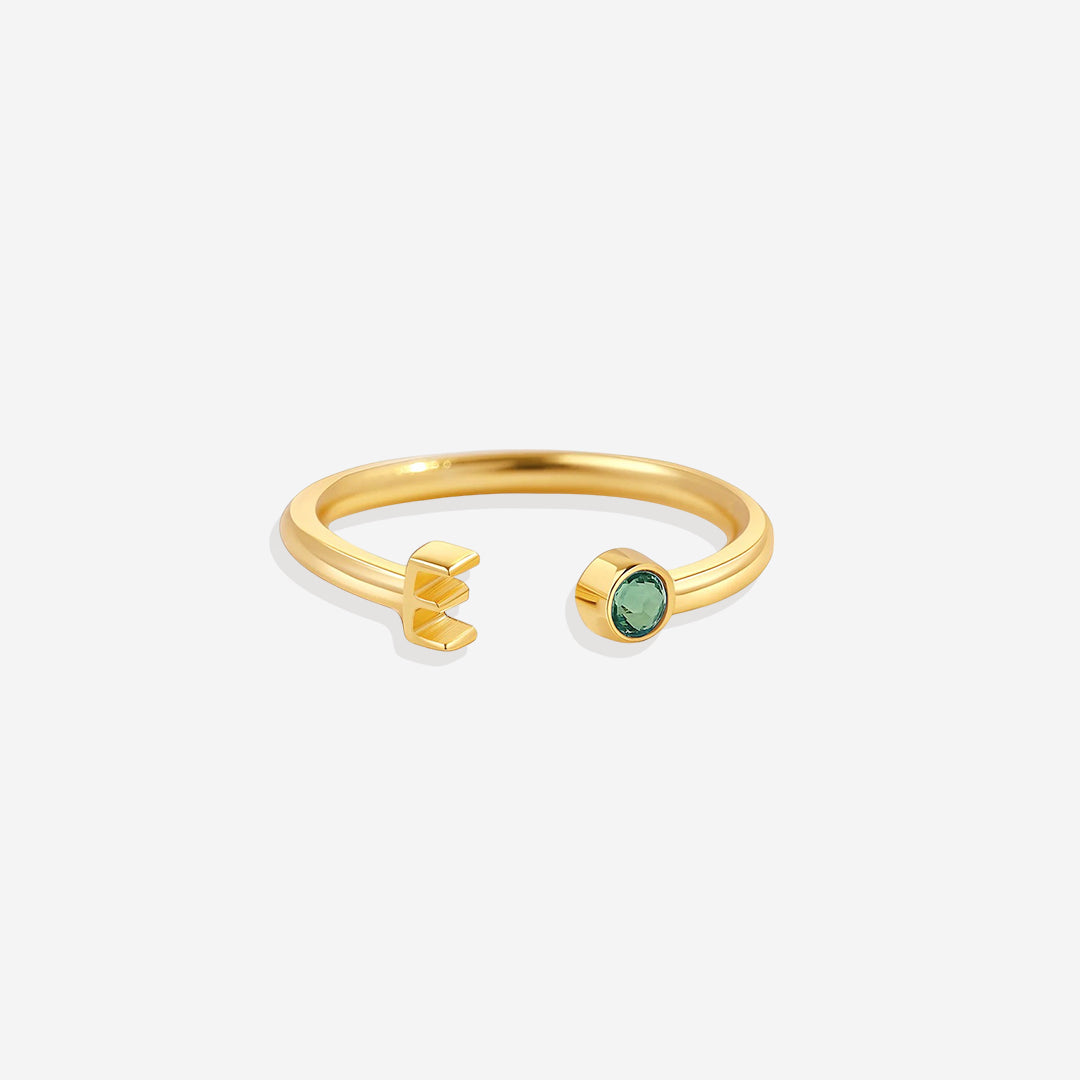 Zierlicher Geburtsstein-Initialenring