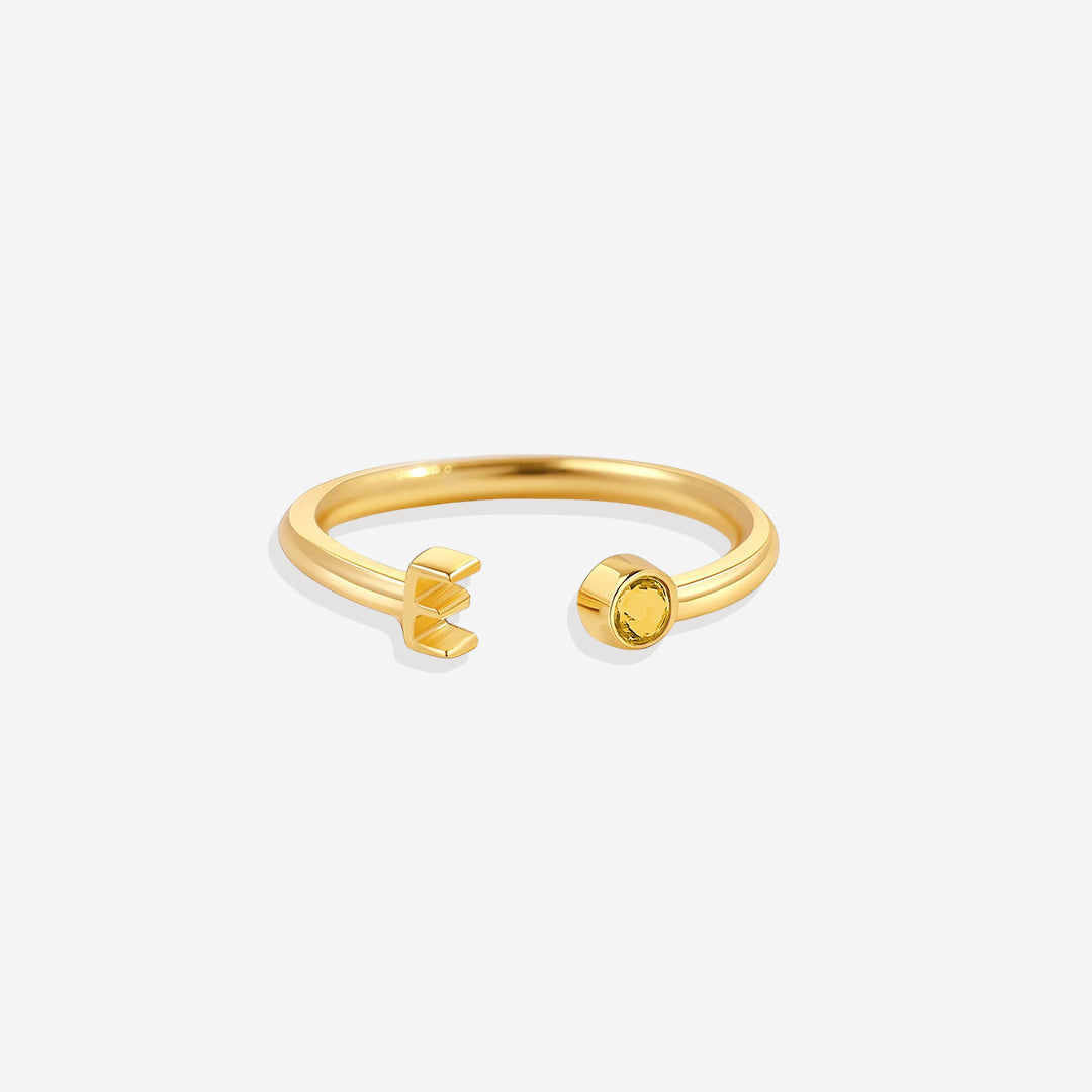 Zierlicher Geburtsstein-Initialenring