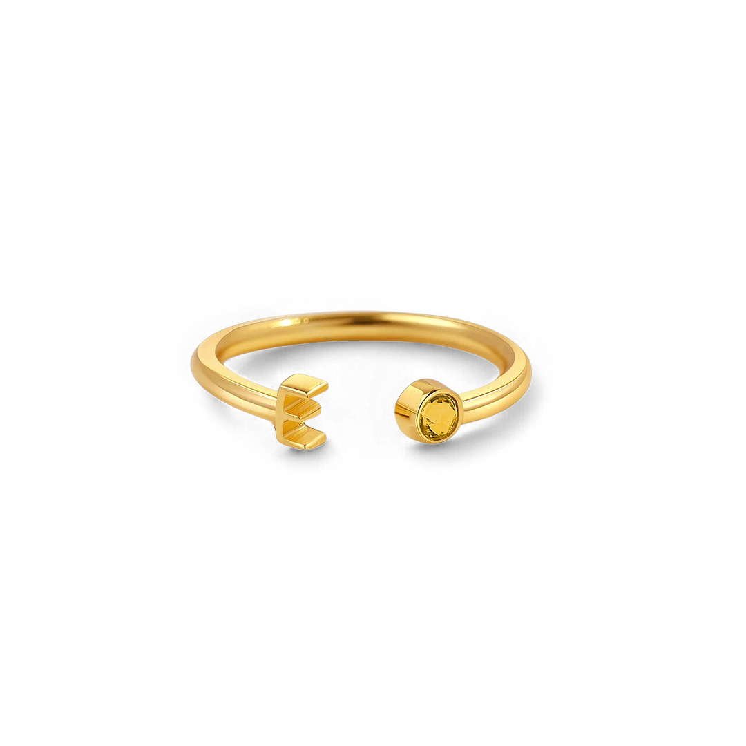Zierlicher Geburtsstein-Initialenring