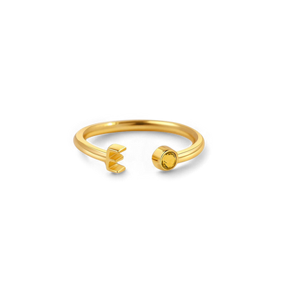 Zierlicher Geburtsstein-Initialenring