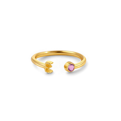 Zierlicher Geburtsstein-Initialenring