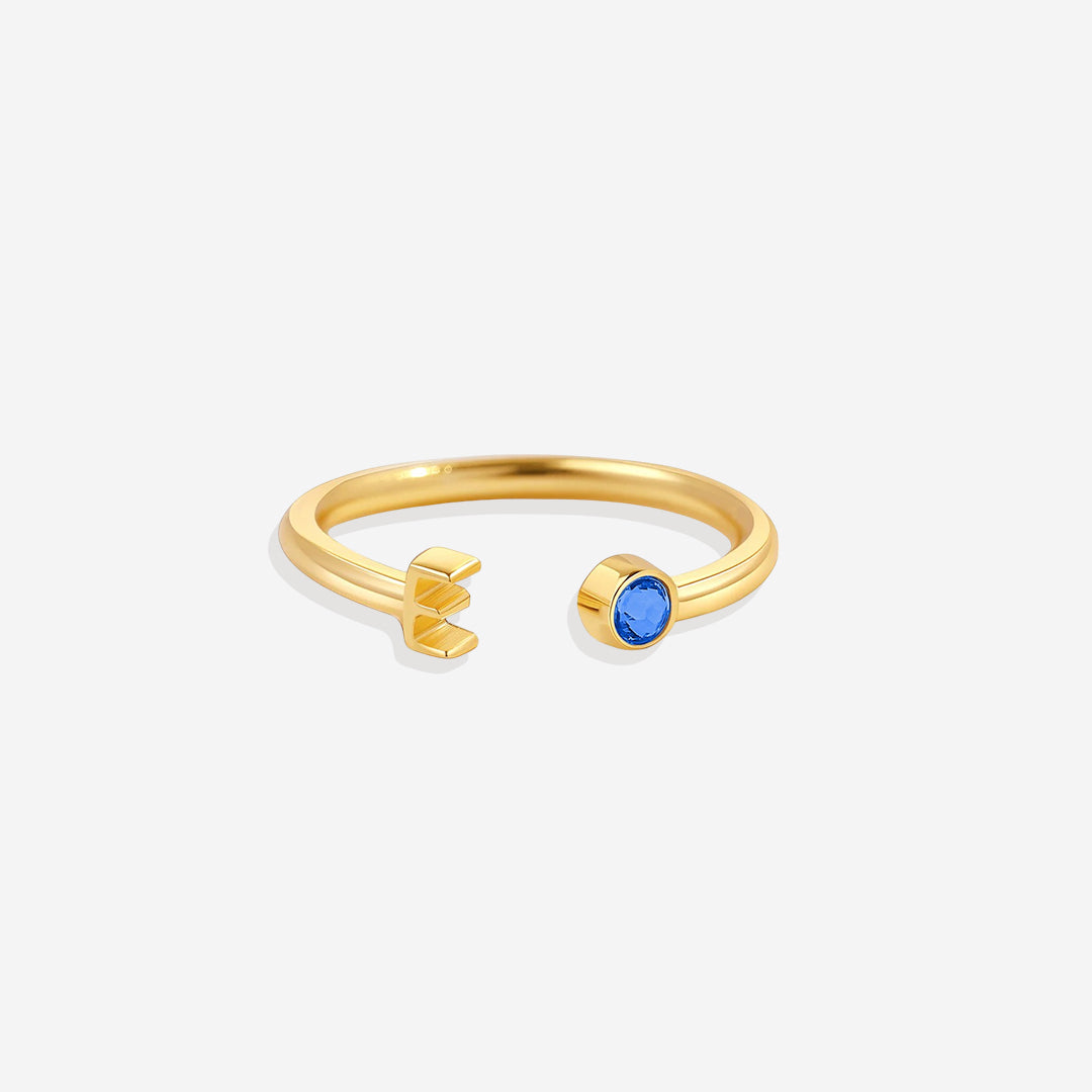 Zierlicher Geburtsstein-Initialenring