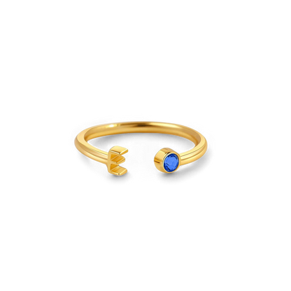 Zierlicher Geburtsstein-Initialenring