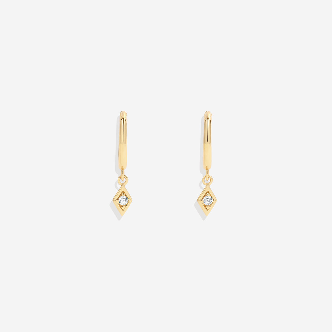 Dainty Diamond Charm Earrings