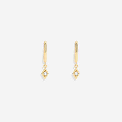 Dainty Diamond Charm Earrings