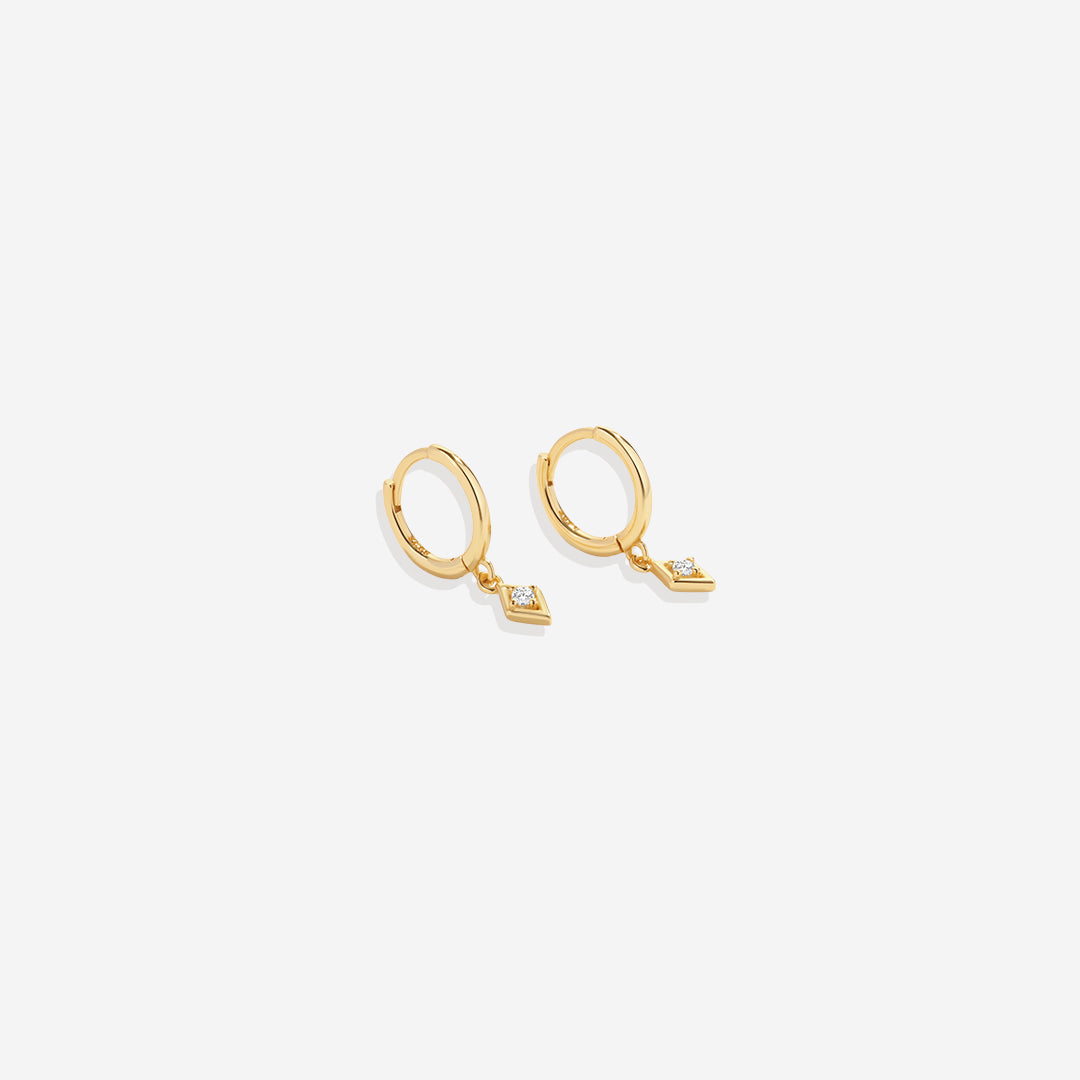 Dainty Diamond Charm Earrings