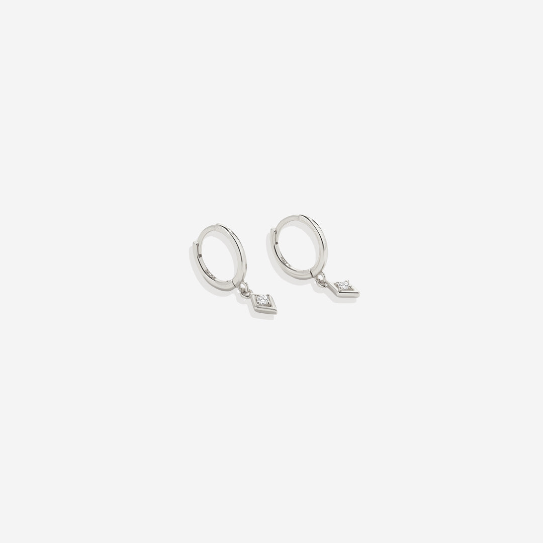 Dainty Diamond Charm Earrings