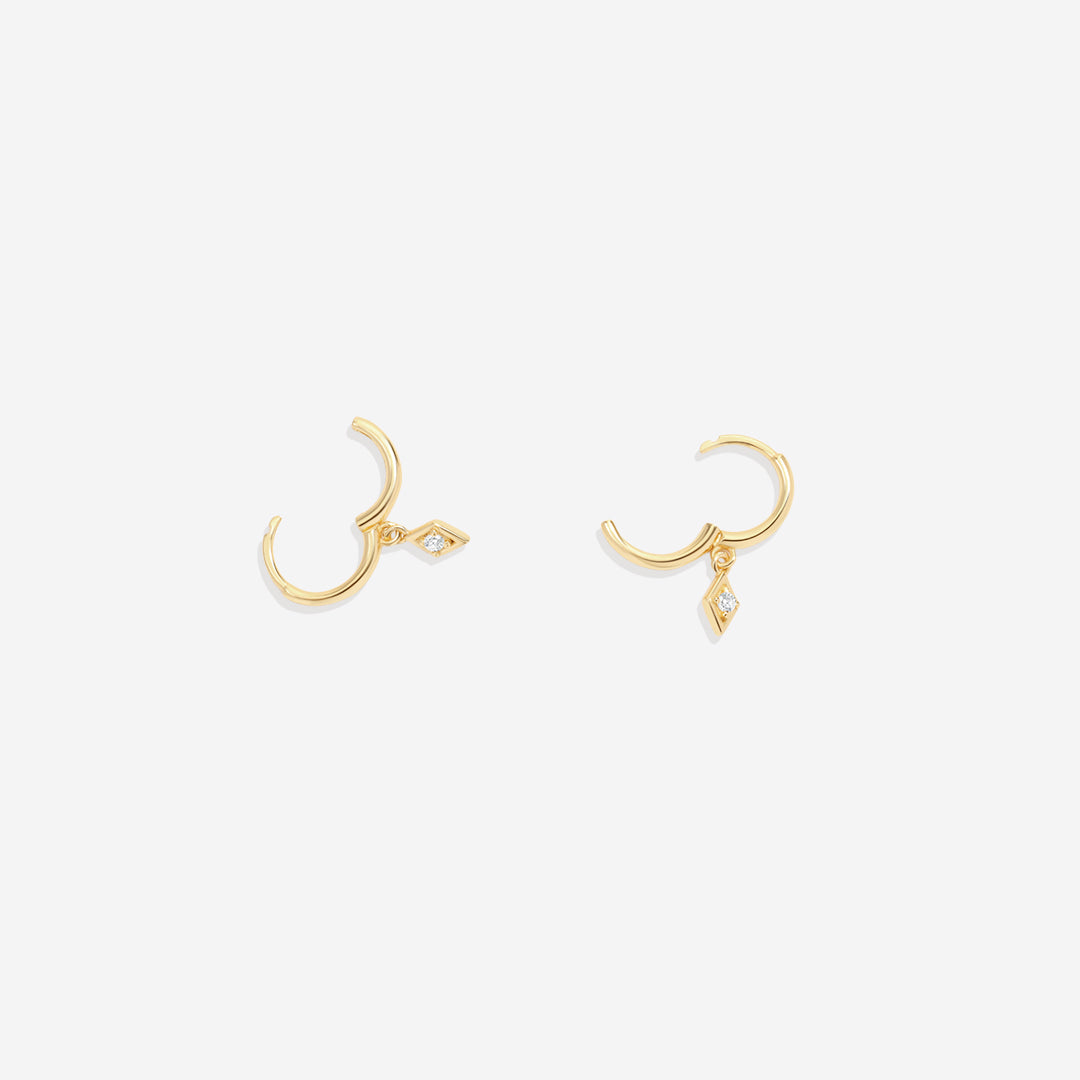 Dainty Diamond Charm Earrings