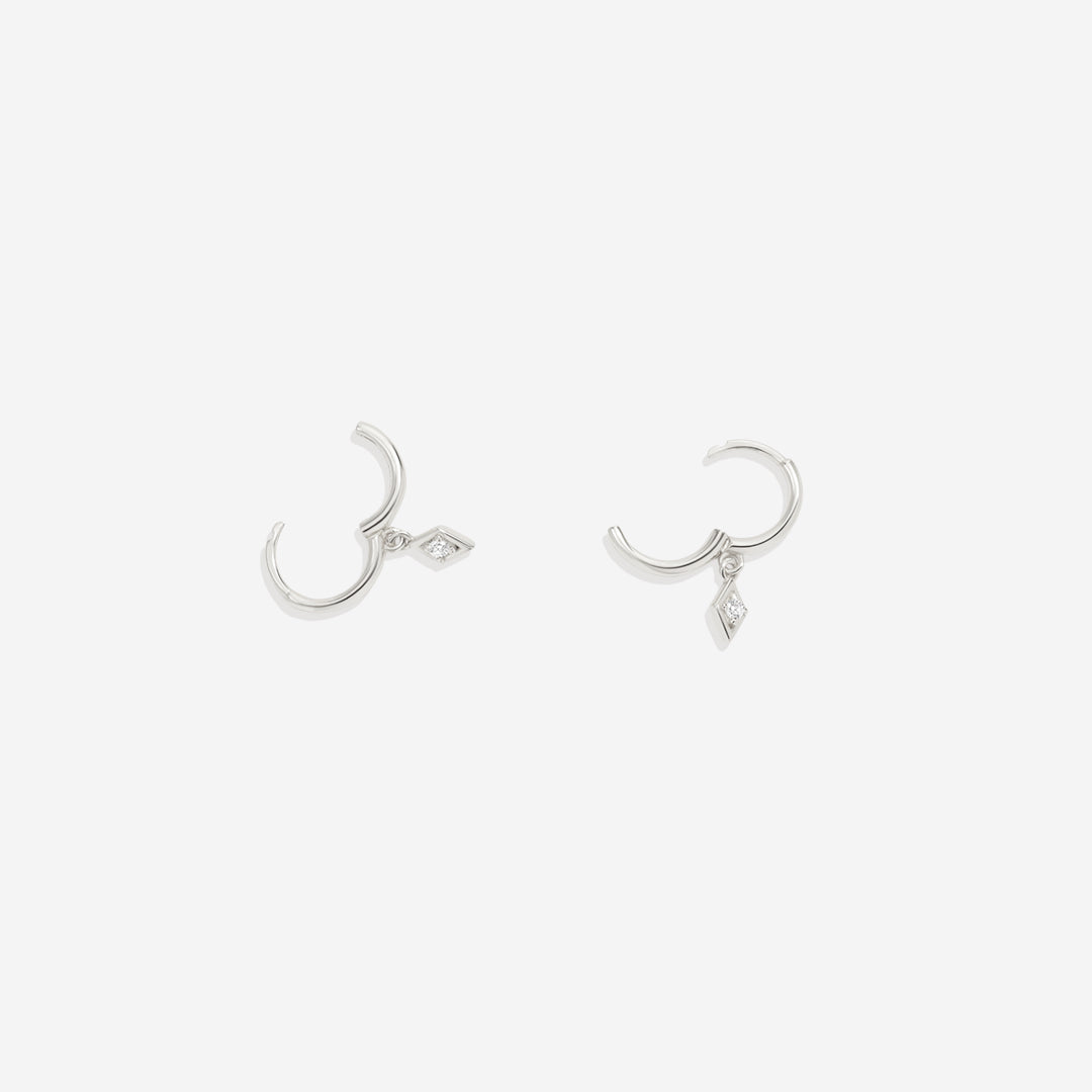 Dainty Diamond Charm Earrings