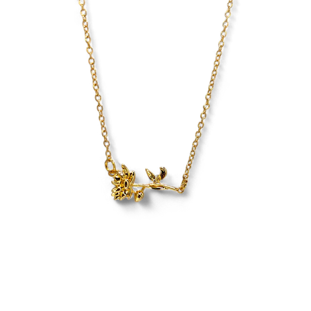 Collier délicat avec fleur de naissance