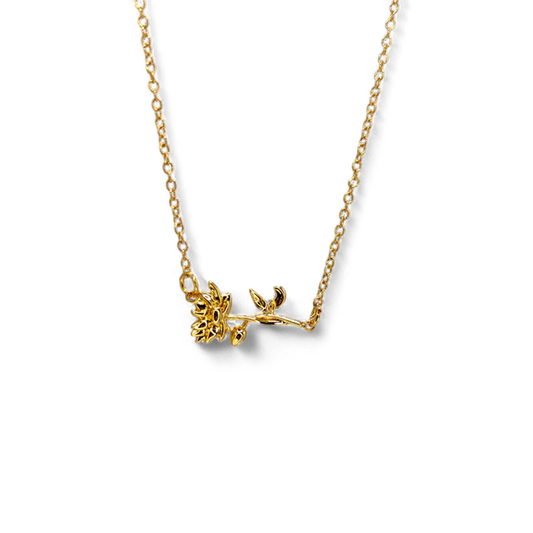 Collier délicat avec fleur de naissance