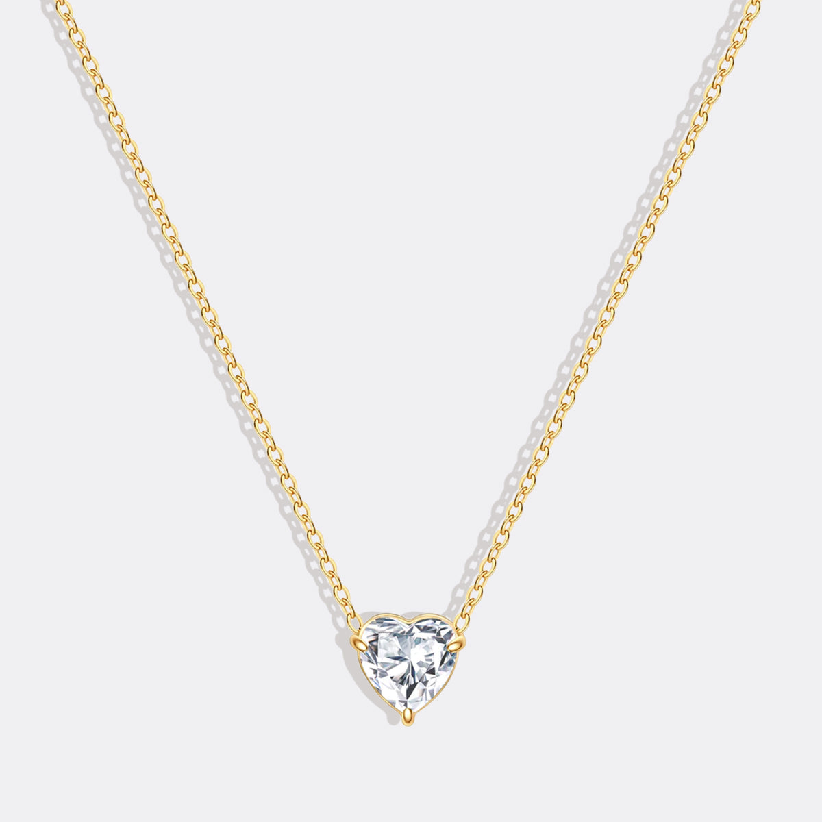 Collier délicat en forme de cœur avec pierre de naissance