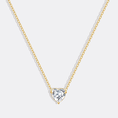 Collier délicat en forme de cœur avec pierre de naissance
