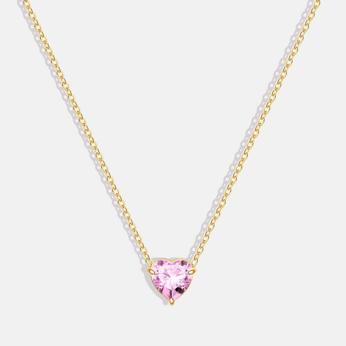 Collier délicat en forme de cœur avec pierre de naissance