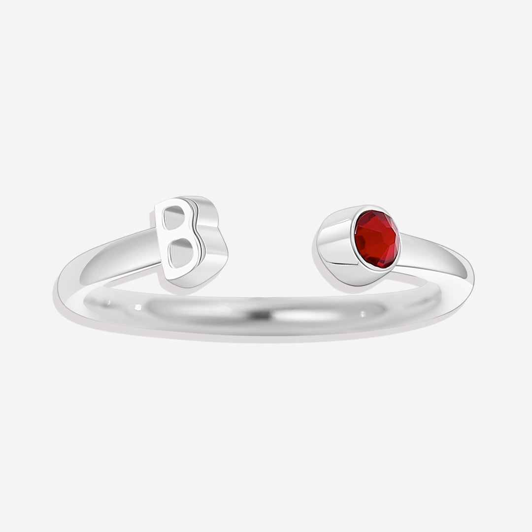 Zierlicher Geburtsstein-Initialenring