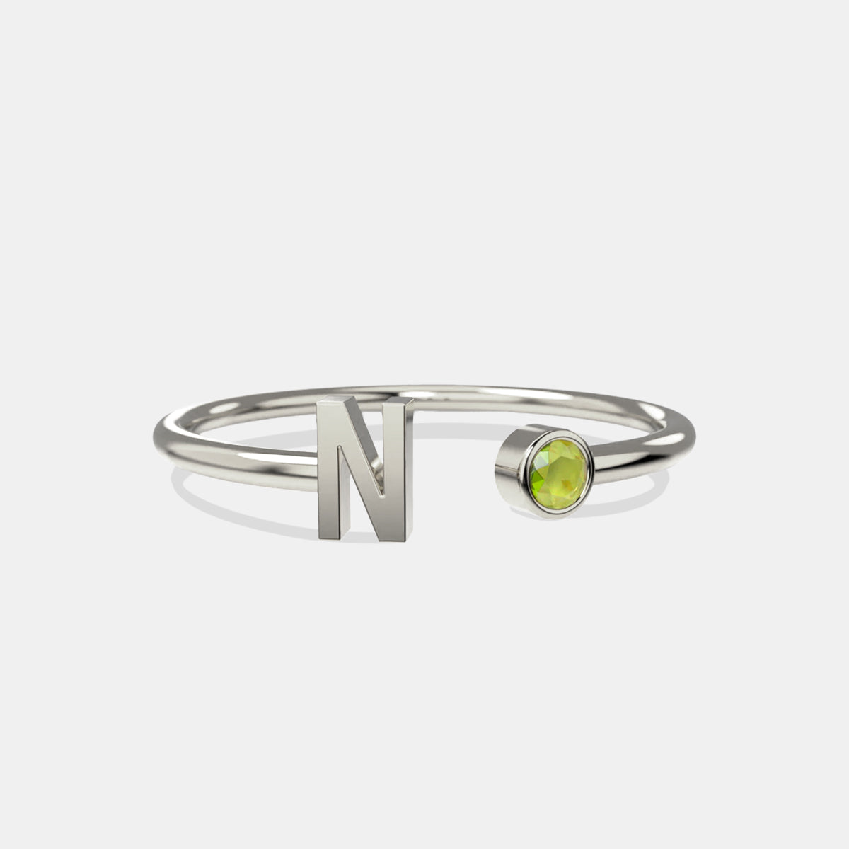 Zierlicher Geburtsstein-Initialenring