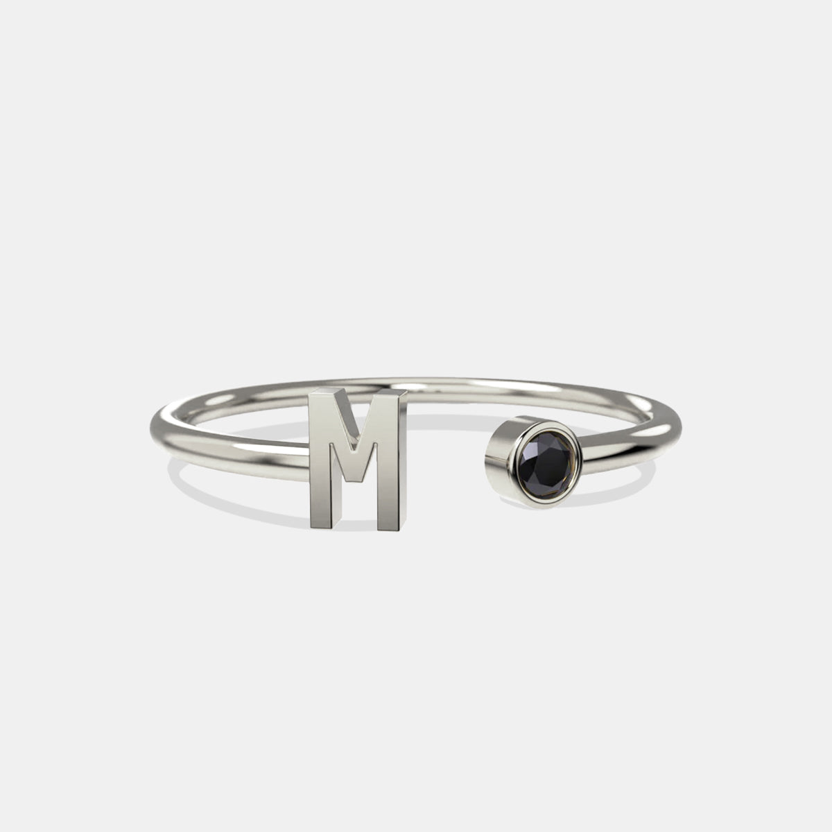 Zierlicher Geburtsstein-Initialenring