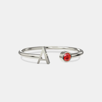 Zierlicher Geburtsstein-Initialenring
