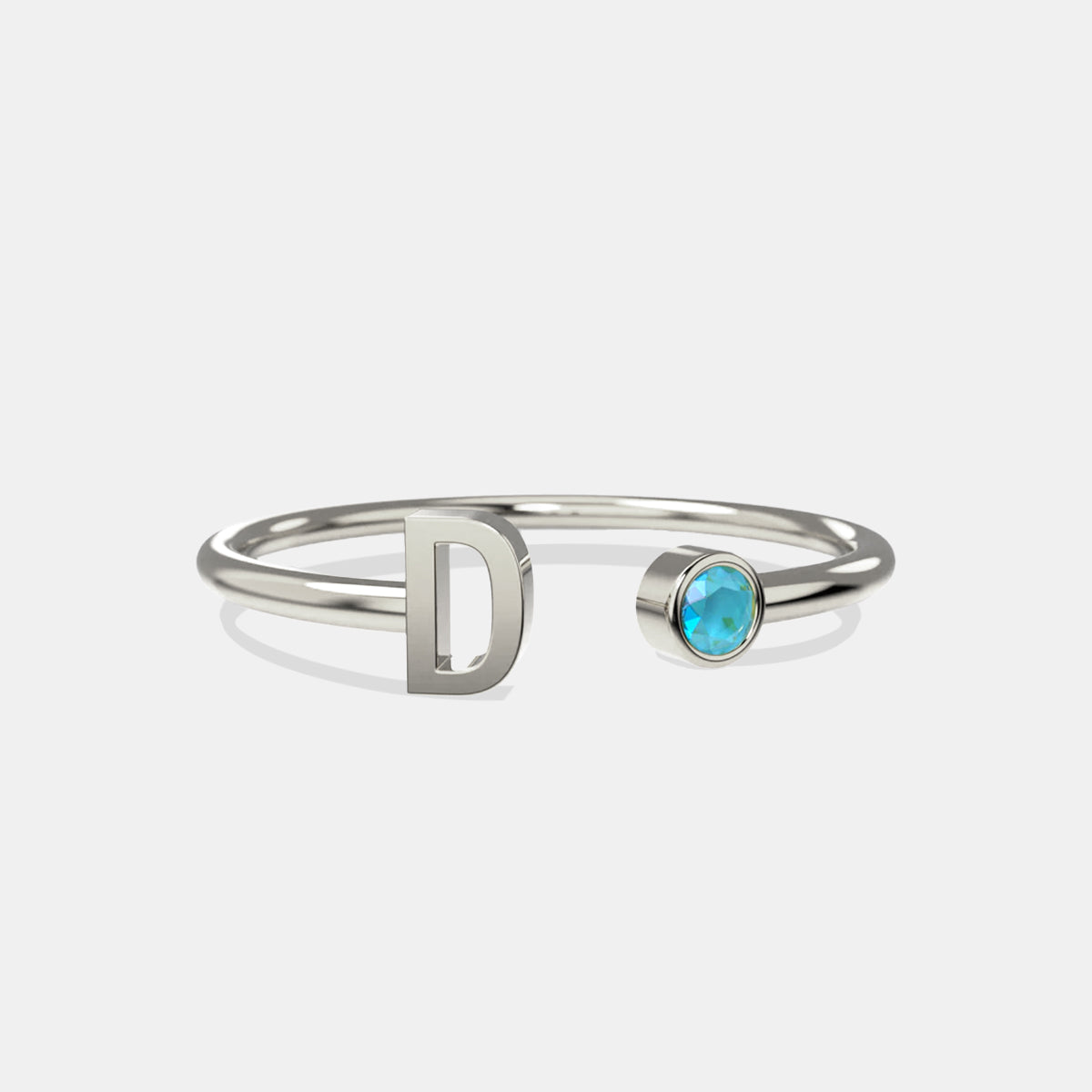 Zierlicher Geburtsstein-Initialenring