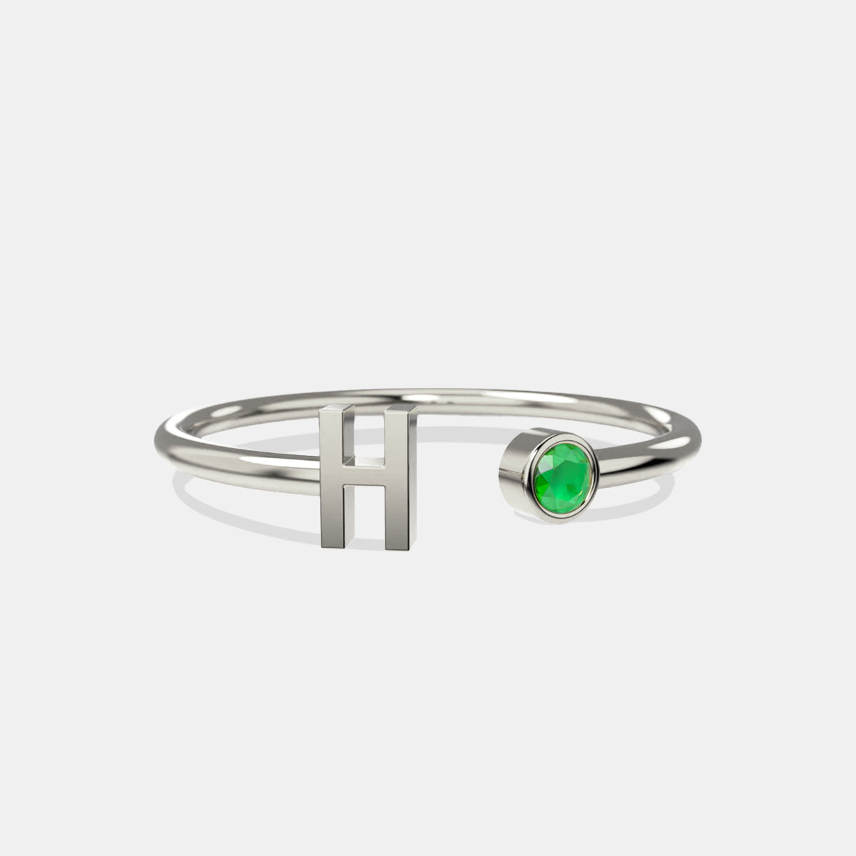 Zierlicher Geburtsstein-Initialenring