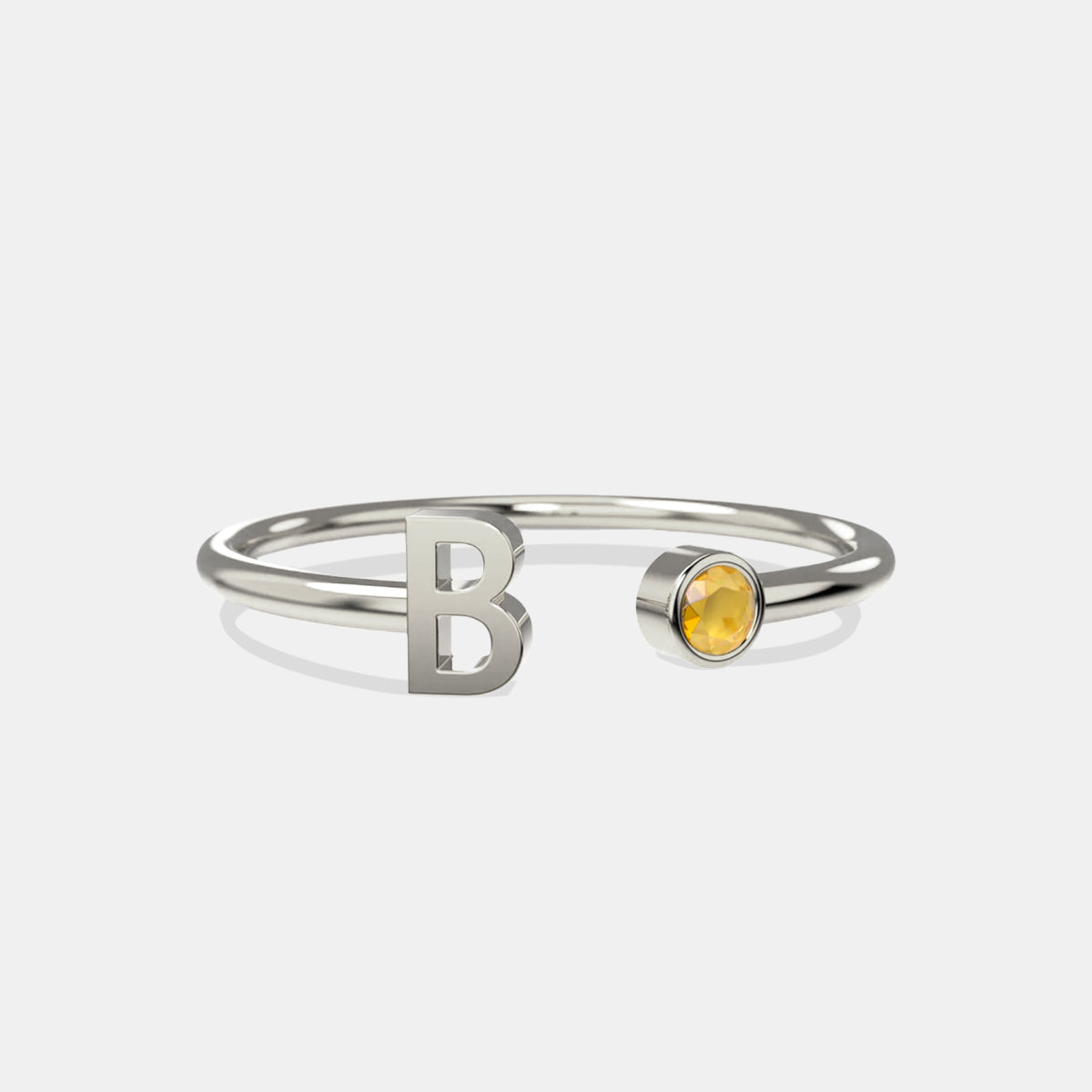 Zierlicher Geburtsstein-Initialenring