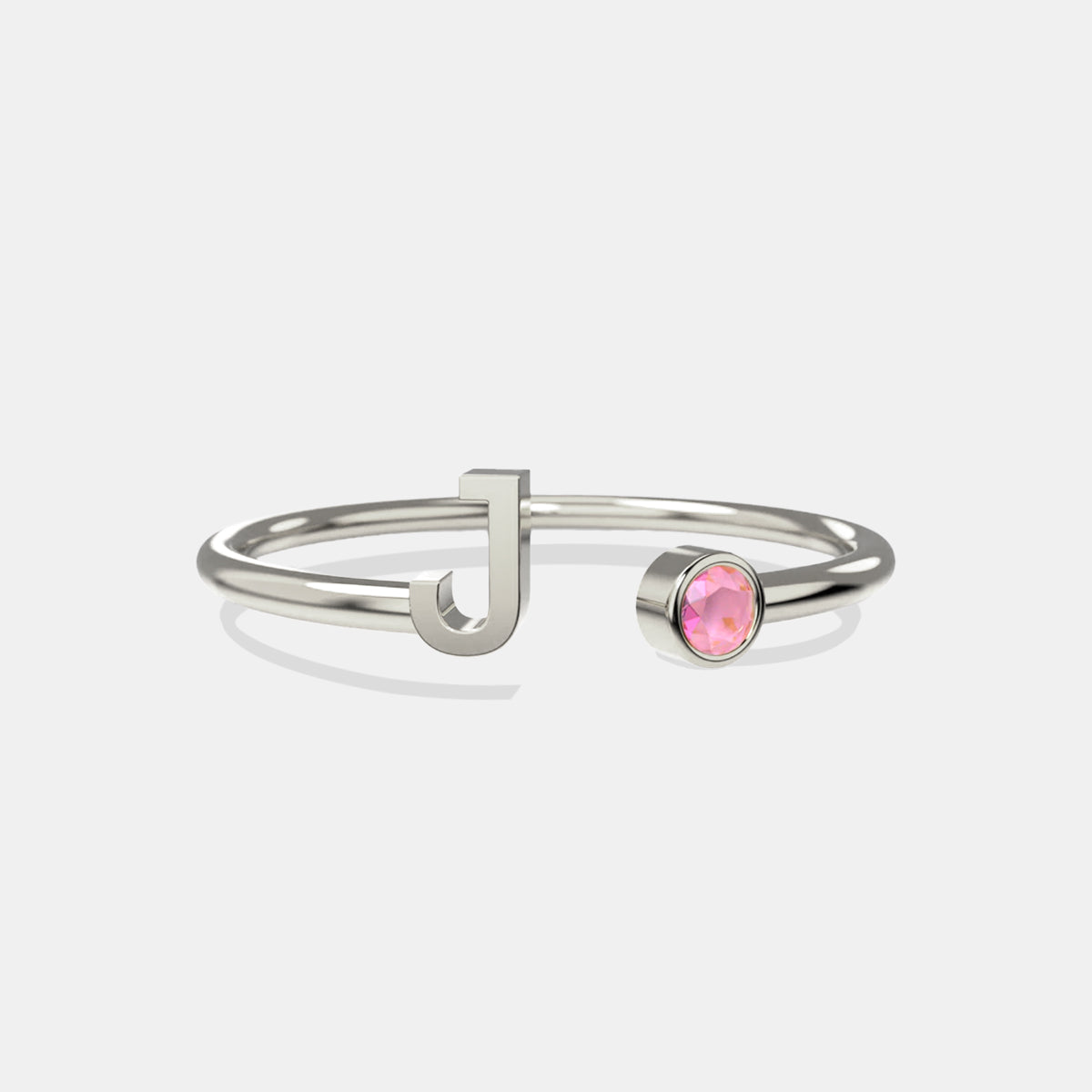 Zierlicher Geburtsstein-Initialenring