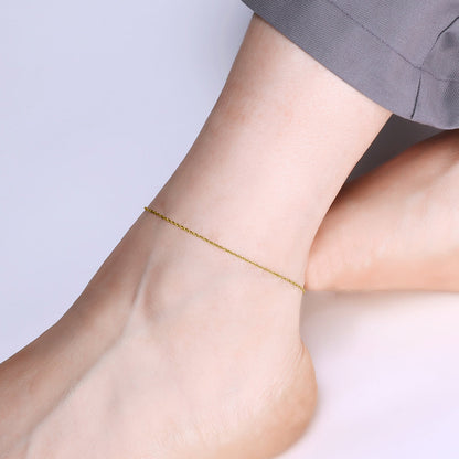 Bracelet de cheville délicat en chaîne torsadée