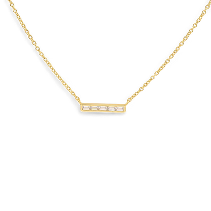 Collier pendentif délicat en forme de barre de cristal 