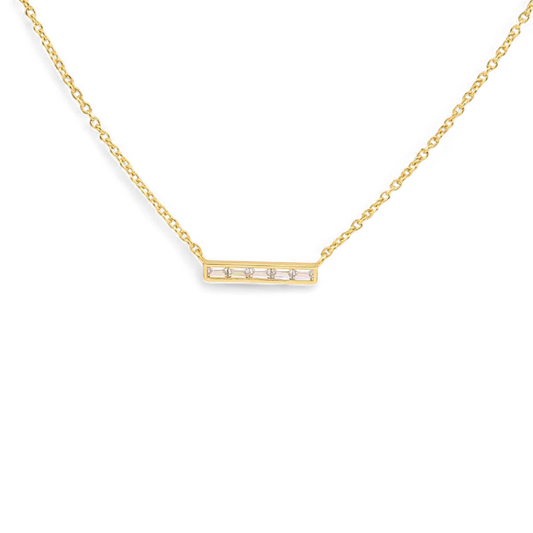 Collier pendentif délicat en forme de barre de cristal 