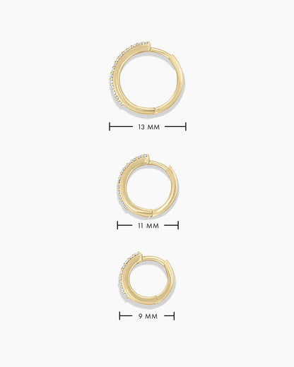 Huggie simple double diamant