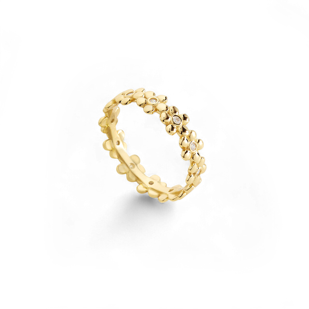Bague d'éternité diamants et marguerites
