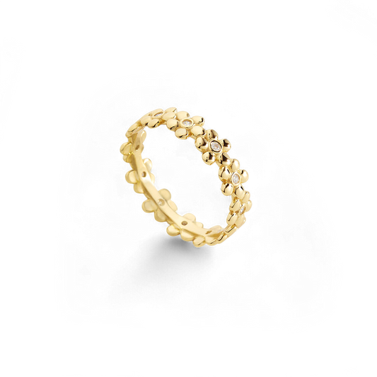 Bague d'éternité diamants et marguerites
