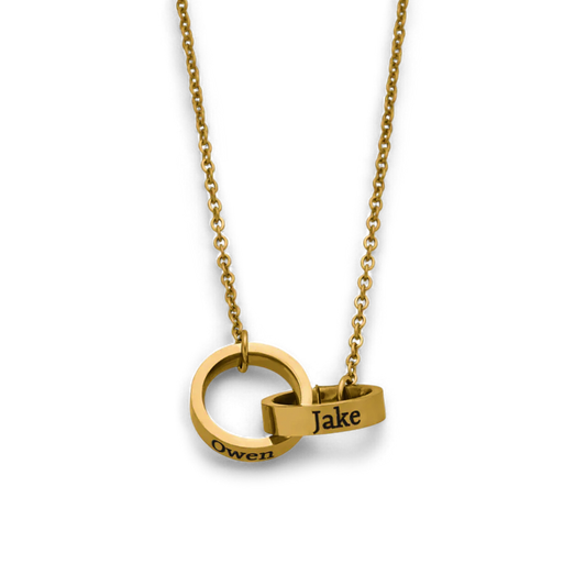 Double Name Ring Necklace