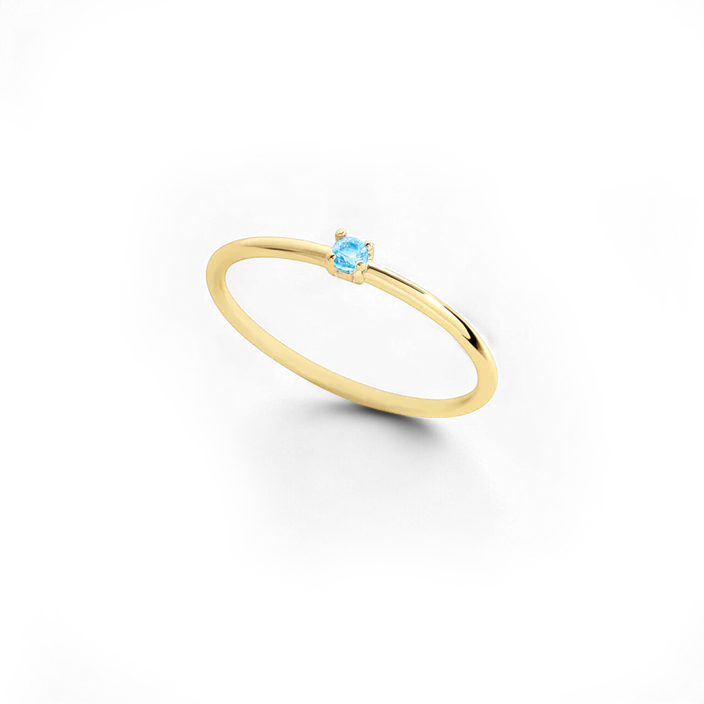 Bague empilable avec pierre de naissance super délicate