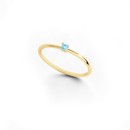 Bague empilable avec pierre de naissance super délicate