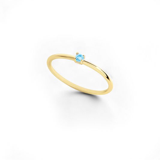 Bague empilable avec pierre de naissance super délicate