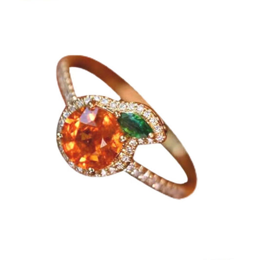 Bague orange en émail