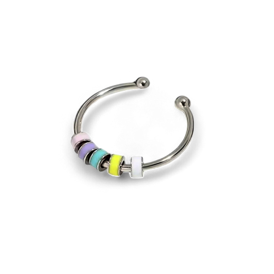 Bague tournante en perles d'émail
