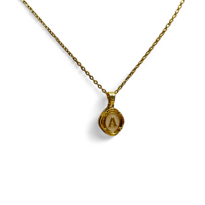 Collier pendentif initial en émail