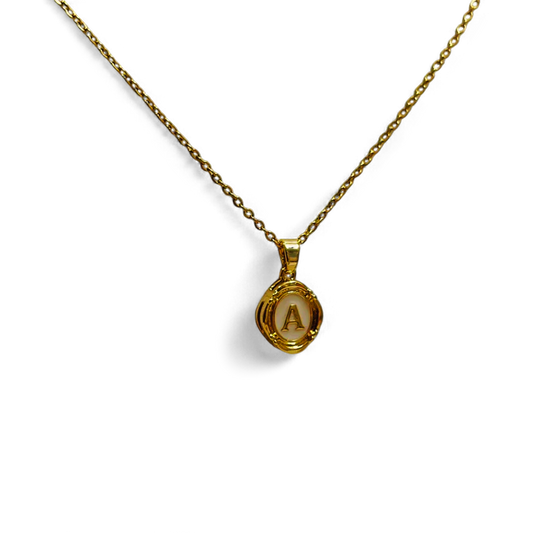 Collier pendentif initial en émail