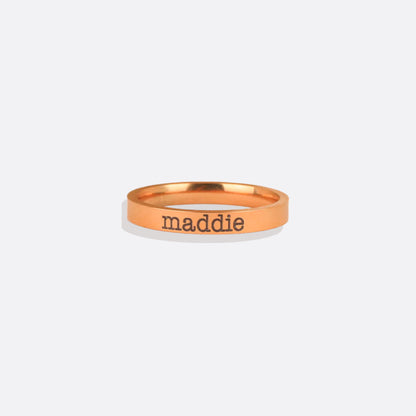 Stapelbarer Namensring mit Gravur | 3 mm Band
