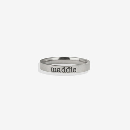 Stapelbarer Namensring mit Gravur | 3 mm Band