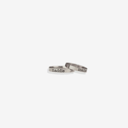 Stapelbarer Namensring mit Gravur | 3 mm Band