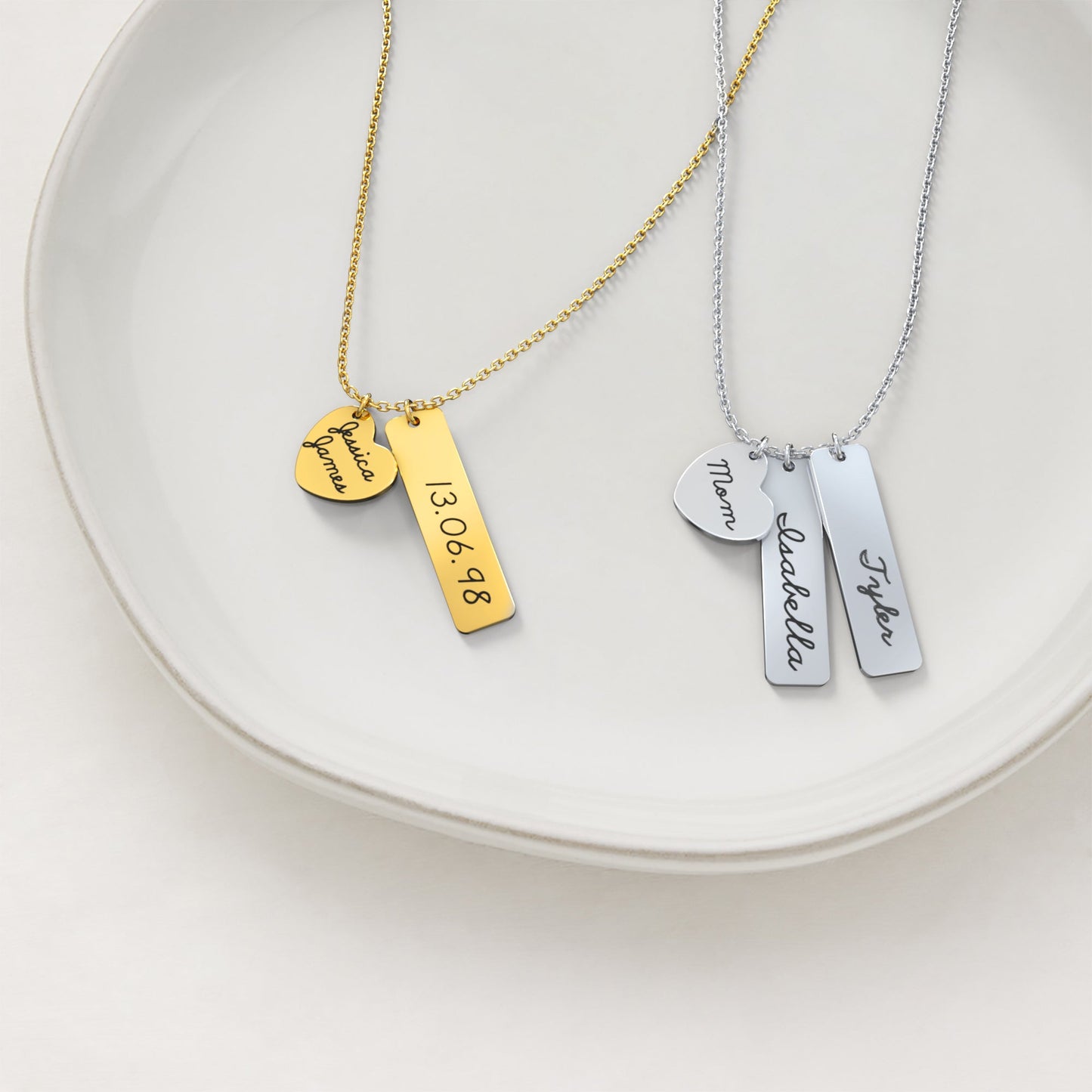 Collier avec pendentif en forme de cœur gravé • Cadeau pour meilleur ami